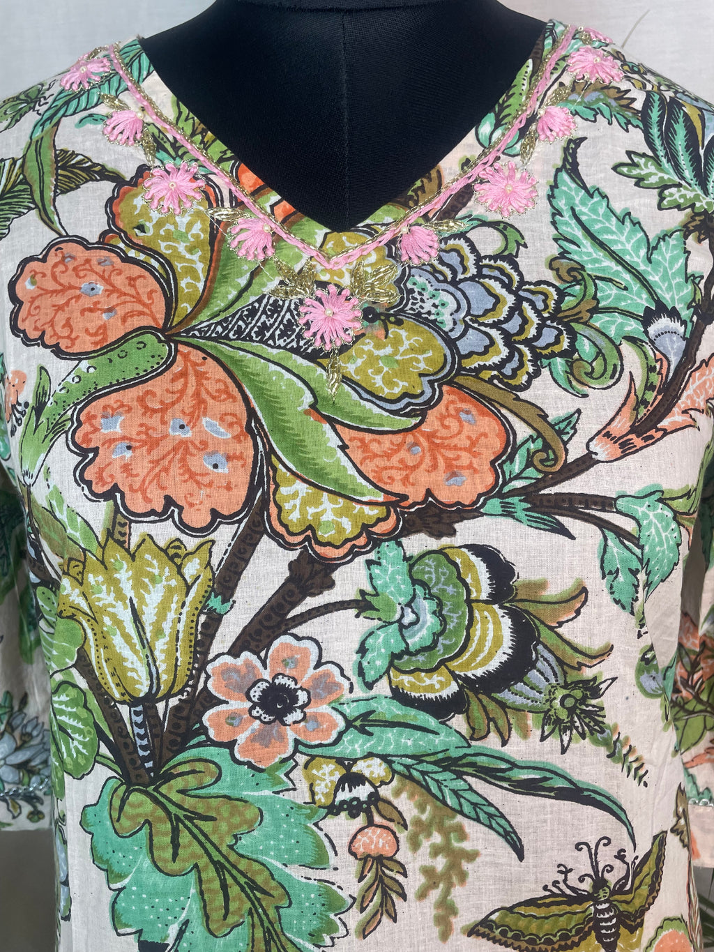 Maitri Peach Garden Cotton 3 Pcs Suit Set