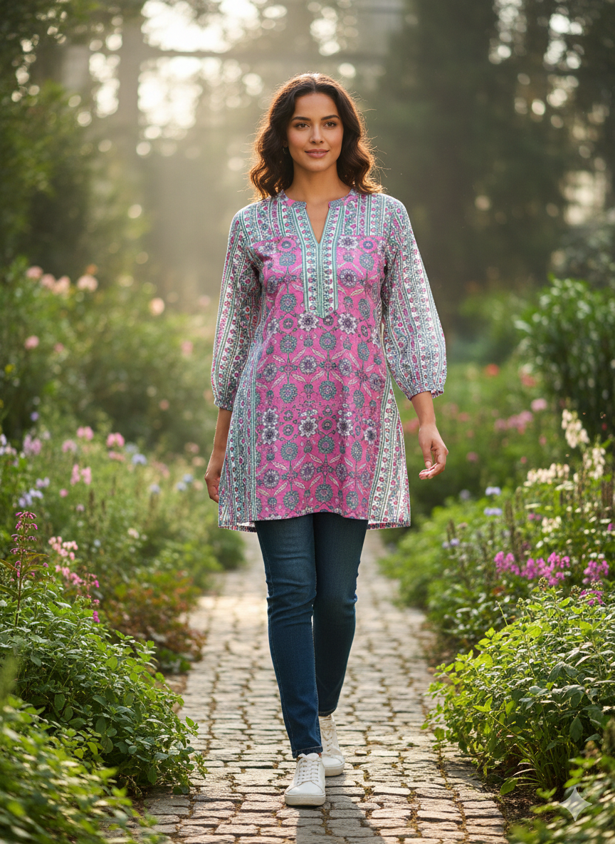 Blueberry Pink Short Kurti