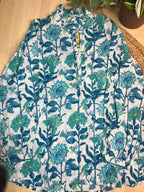Aqua Bloom Shirt Kurti