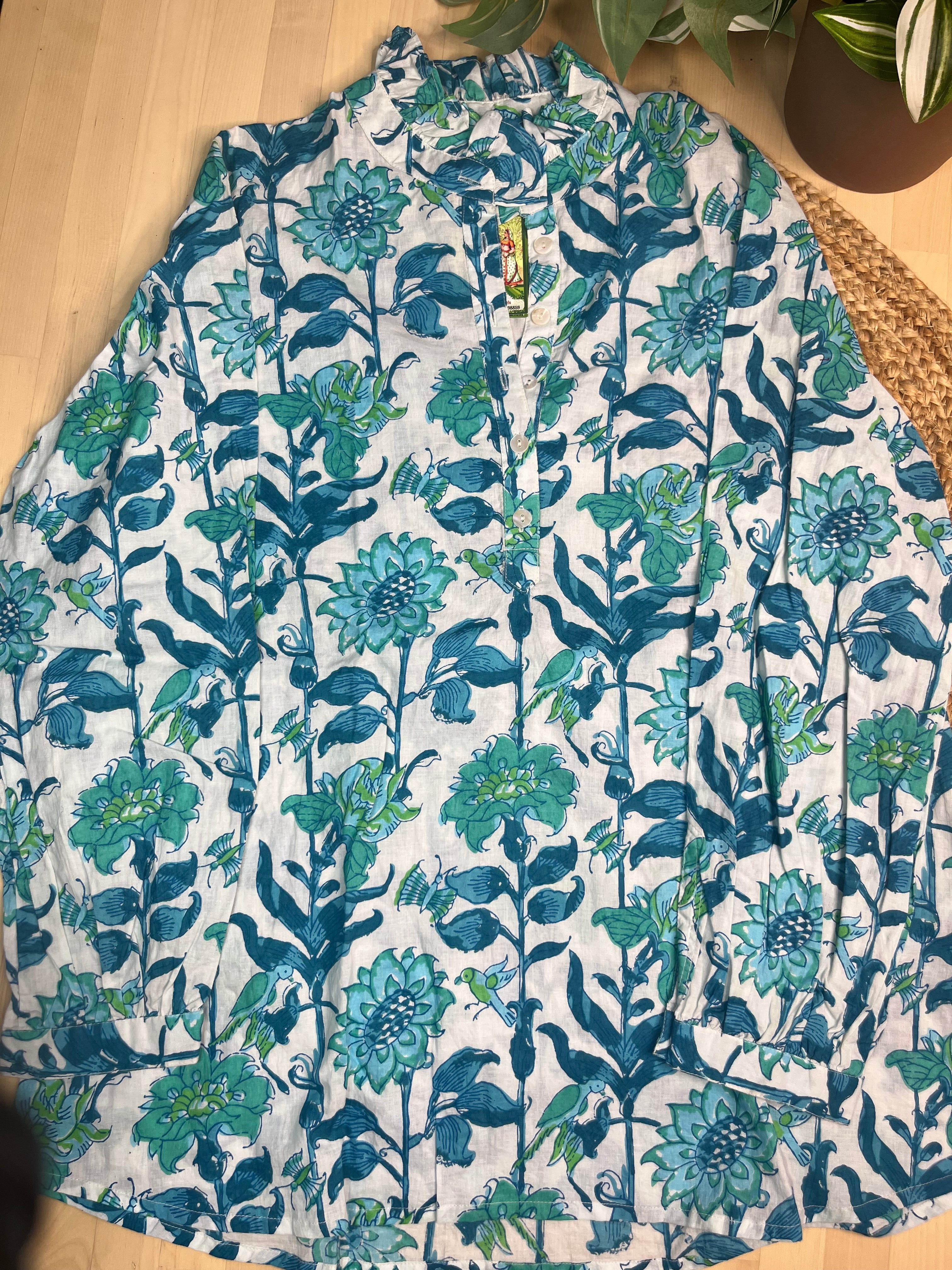 Aqua Bloom Shirt Kurti