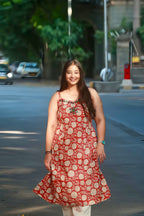 Kavya Rust Floral 2-Piece Spaghetti Set