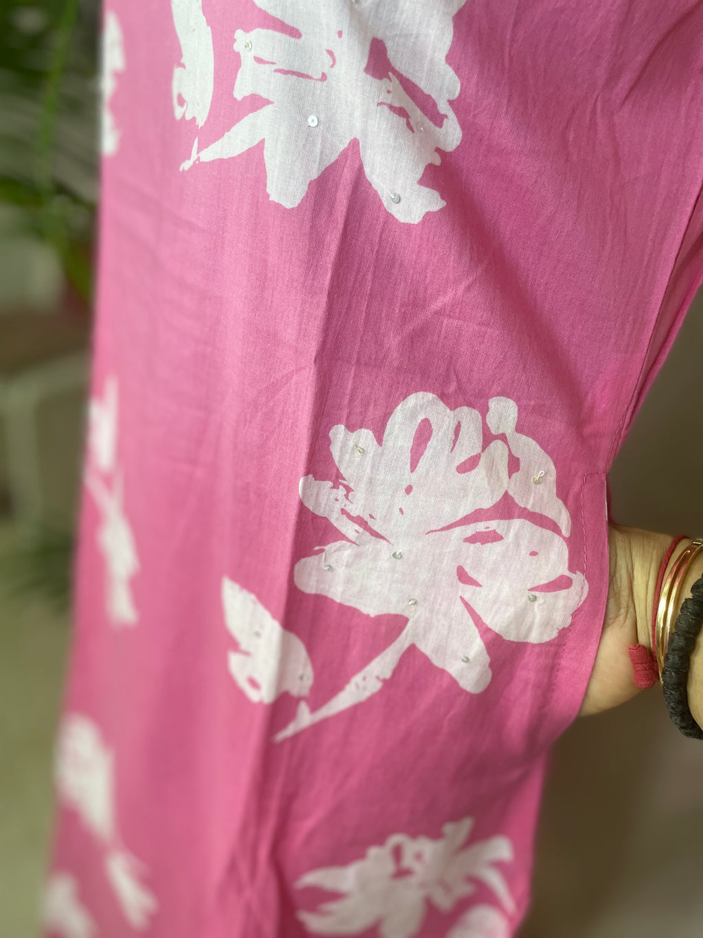 Ishani Pink Floral 3-Piece Spaghetti Set