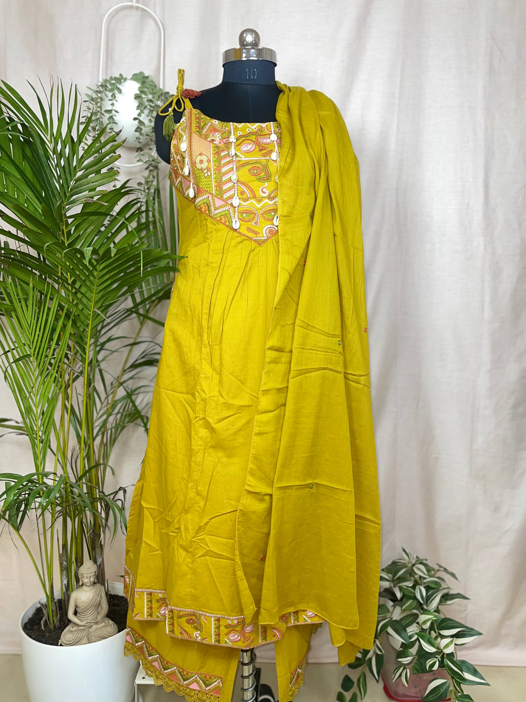 Hiral Mustard 3-Piece Spaghetti Dress Set