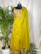 Hiral Mustard 3-Piece Spaghetti Dress Set