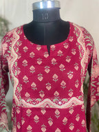 Charvi Maroon Bloom Cotton 3 Pcs Suit Set