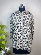 Ivory Hand Block Cotton Short  Kurti