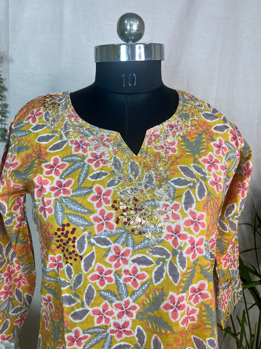 Yashvi Mustard Floral Cotton 3 Pcs Suit Set