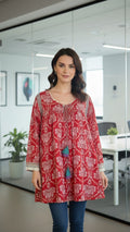 Cherry Red Pop Short Kurti