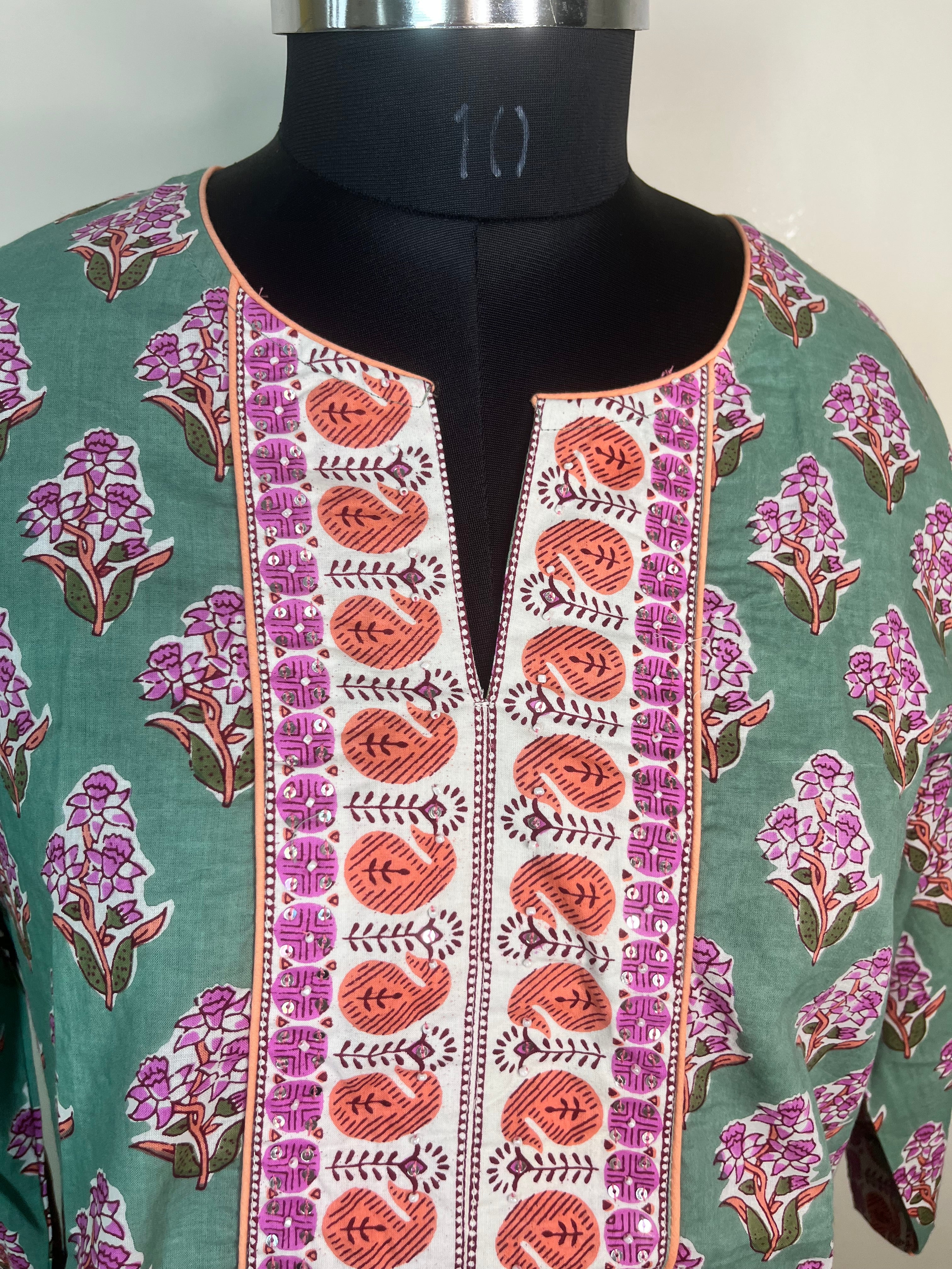 Mint Bloom Short Kurti