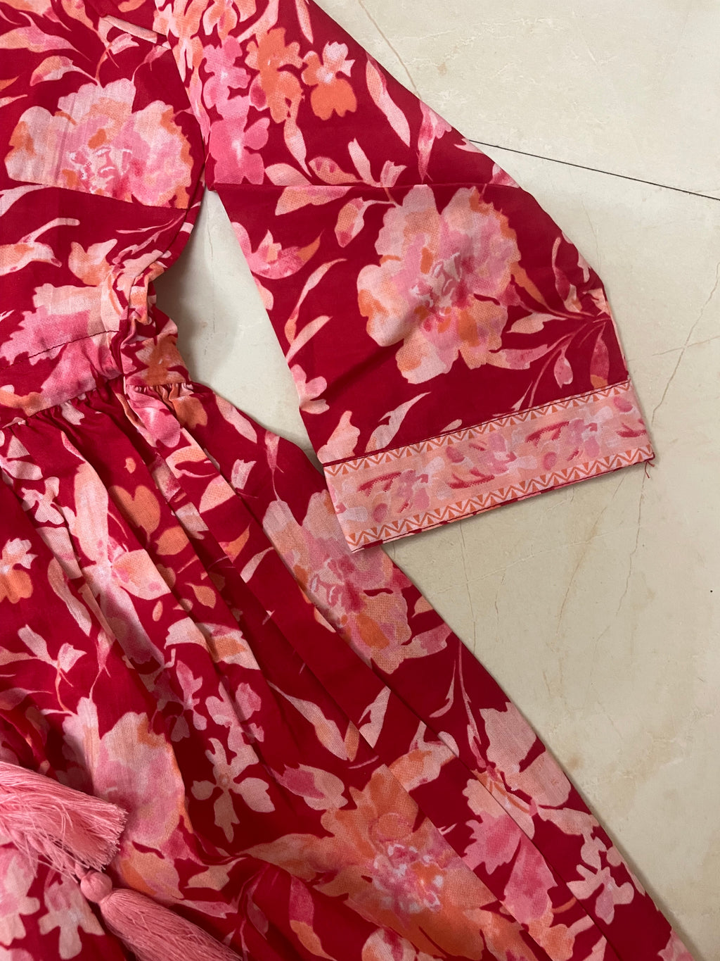 Coral Bloom Short Kurti