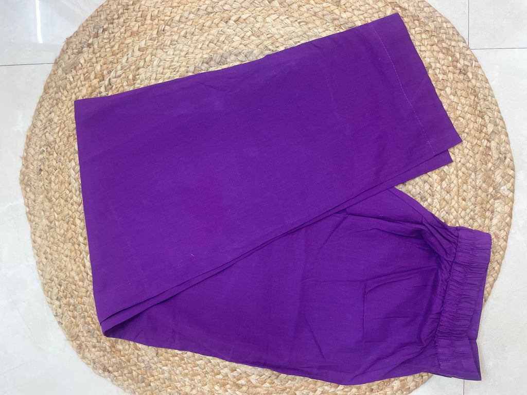 Riva Purple Cotton Suit Set