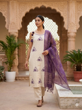Urvi Ivory & Plum 3-Piece Spaghetti  Set