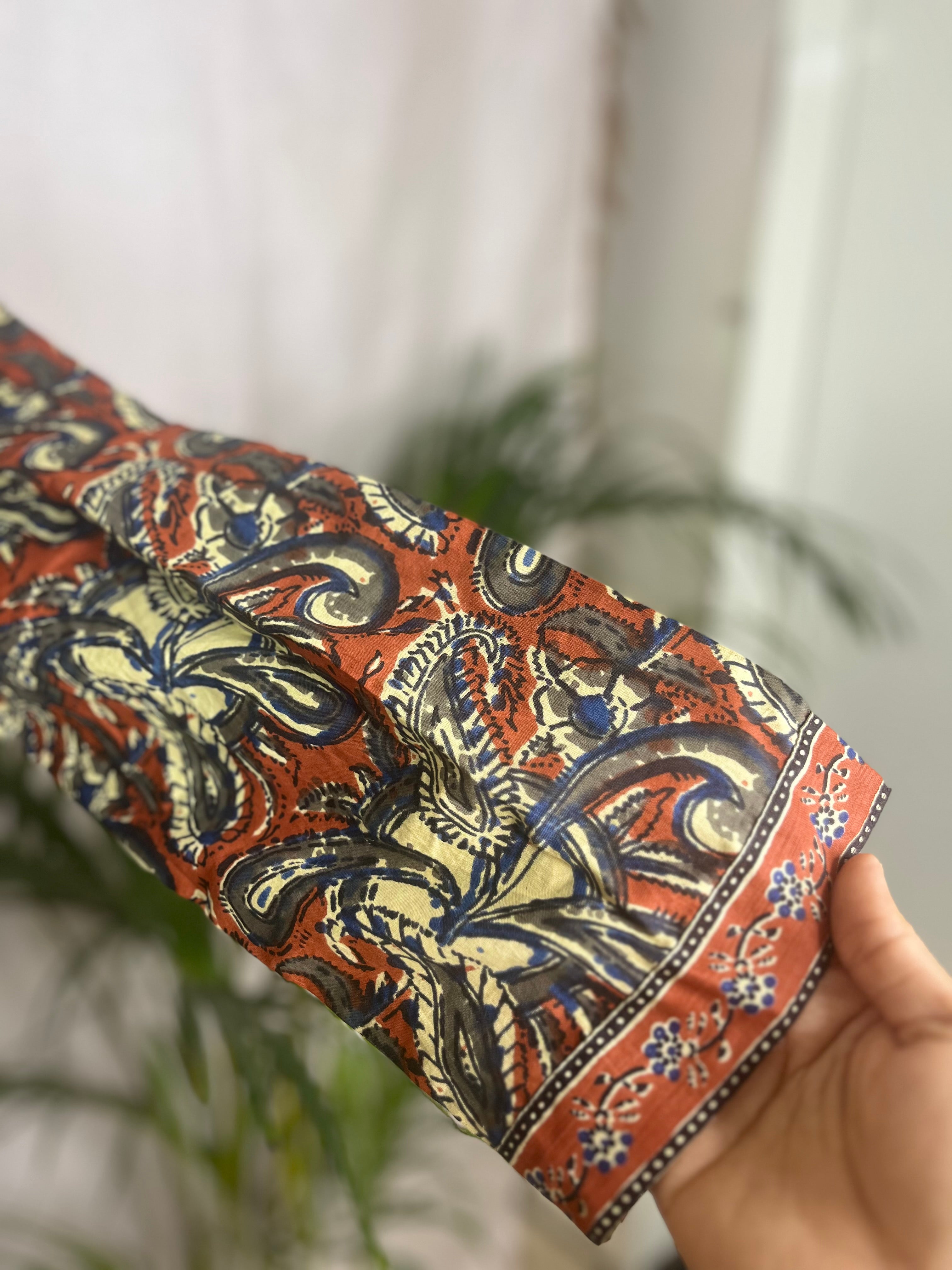 Aarna Terracotta Paisley Cotton 3 Pcs Suit Set