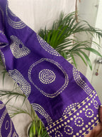 Jheel Purple Circle Cotton 3 Pcs Suit Set