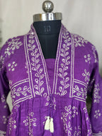 Saachi Purple Bandhani Cotton 3 Pcs Suit Set