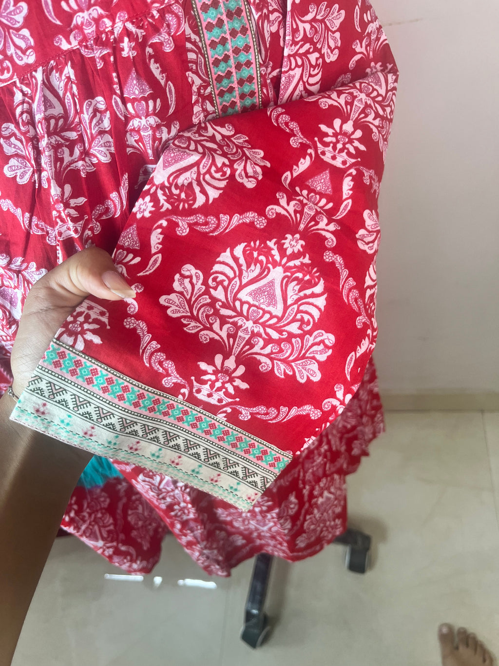 Cherry Red Pop Short Kurti
