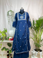 Disha Navy Blue Cotton 3 Pcs Suit Set