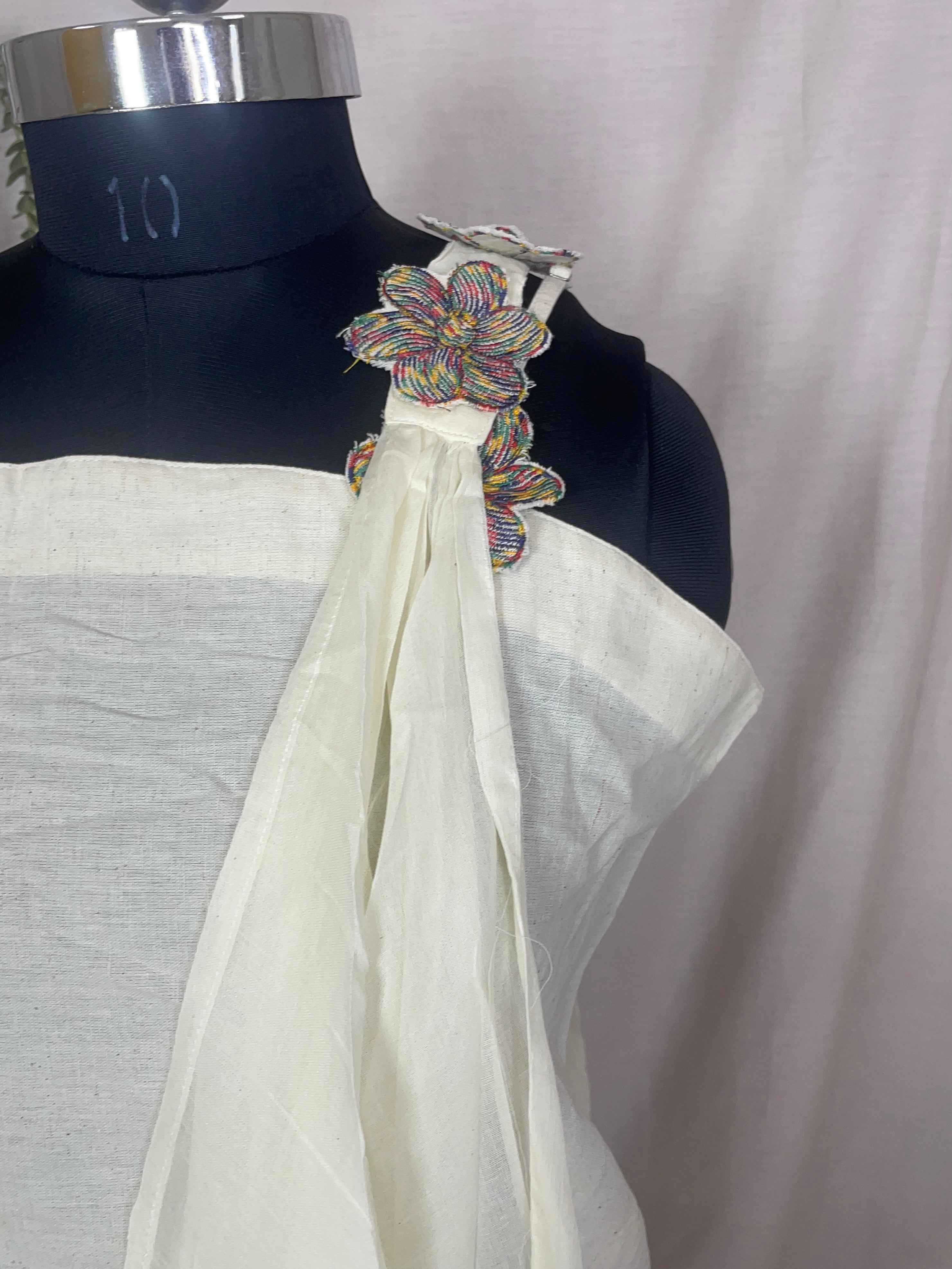 Vritti Ivory Floral 3-Piece Spagetti Palazzo Set