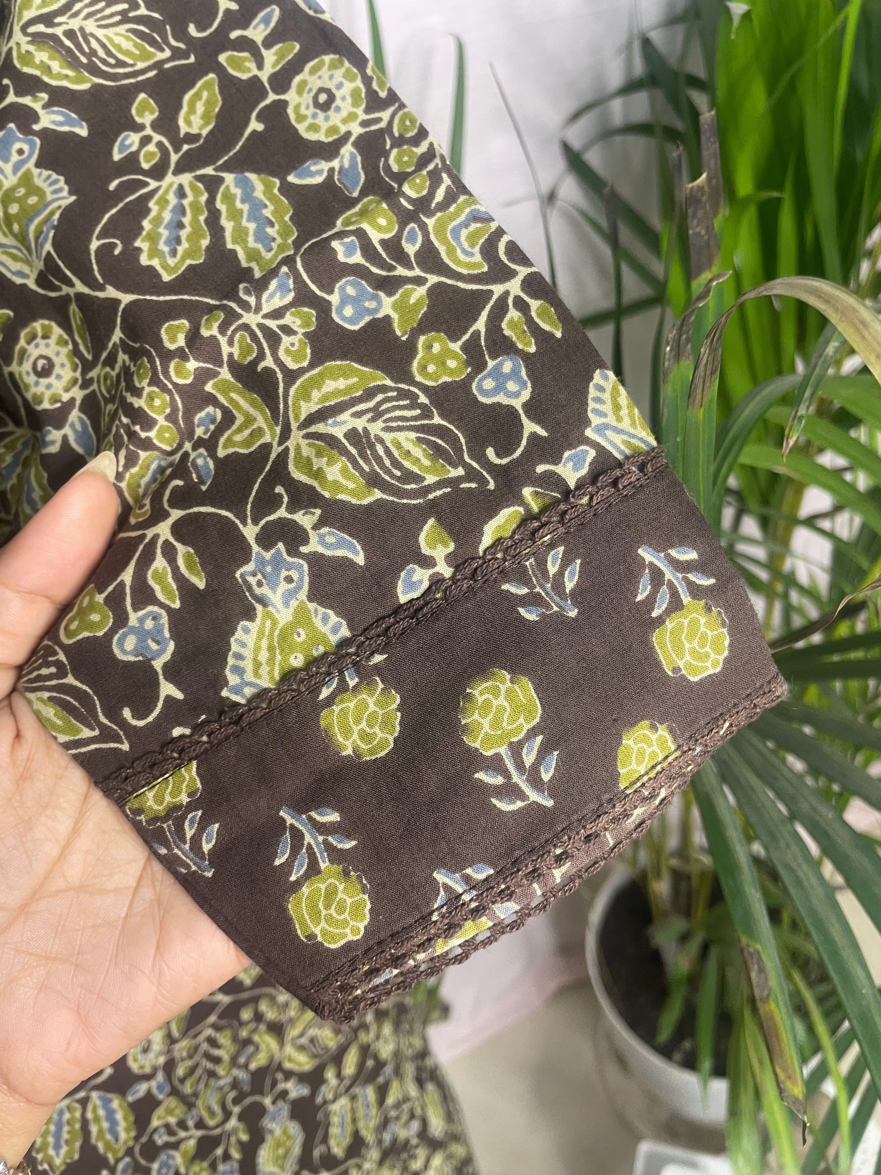 Niyati Olive Brown Cotton 3 Pcs Suit Set
