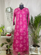 Mishri Rani Pink Cotton 3 Pcs Suit Set