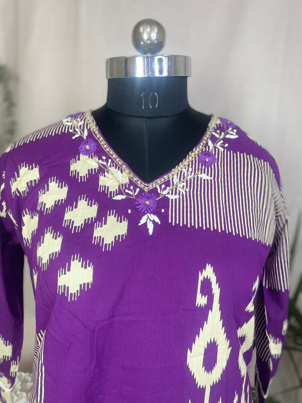Riva Purple Cotton Suit Set