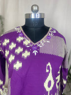 Riva Purple Cotton Suit Set