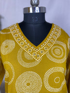Mahi Mustard Circle Cotton 3 Pcs Suit Set