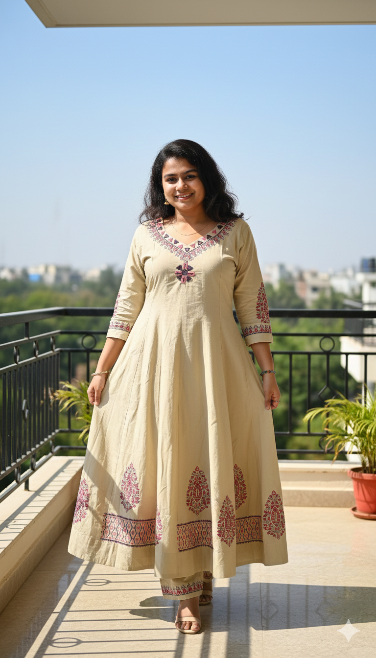 Shwea Élite Long Anarkali Co-ord Set