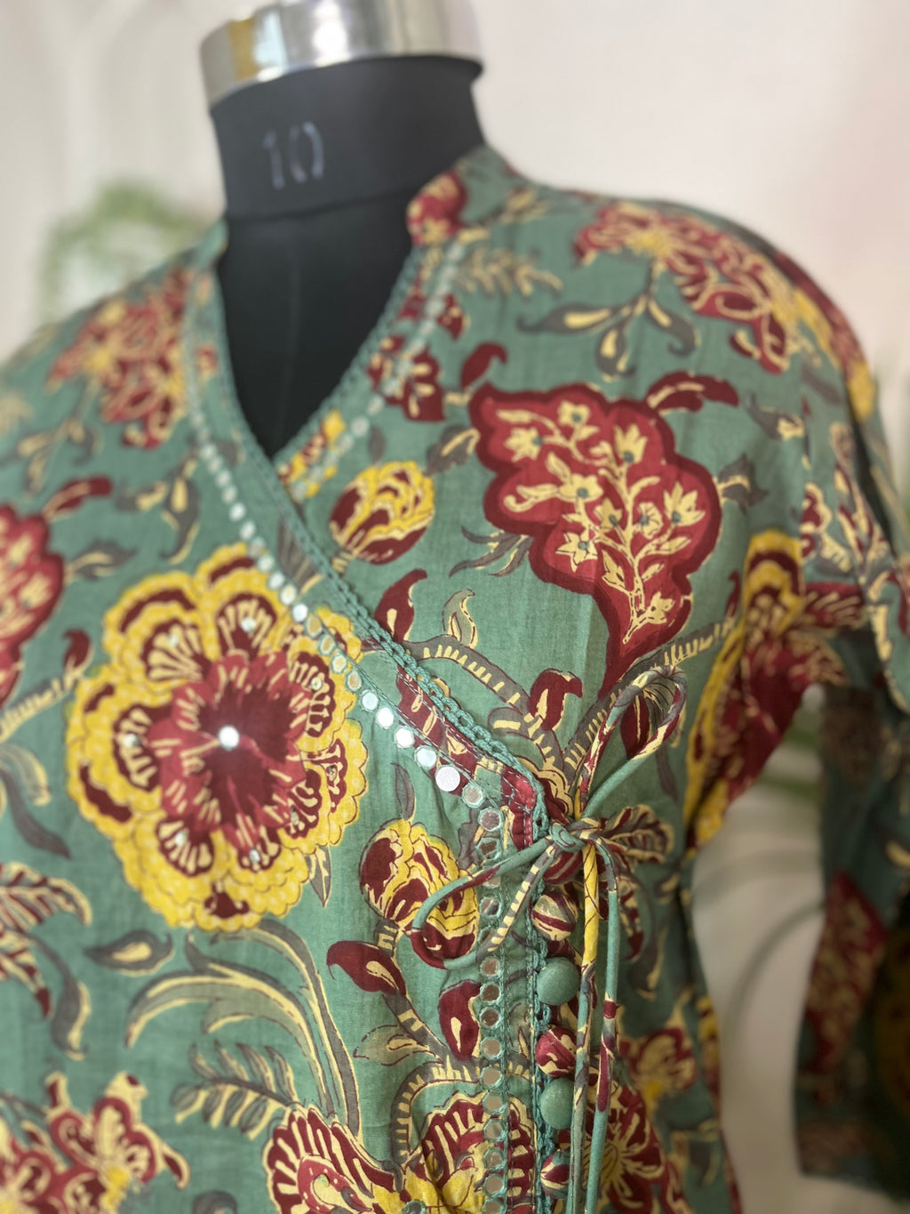 Vrinda Sage Green Cotton 3 Pcs Suit Set