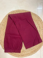 Nirali Maroon Beige 3 Pcs Cotton Suit Set