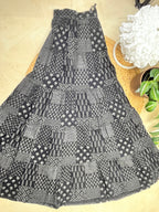 Charcoal Short Cropped Top Paired with Flared Long Black Skirt