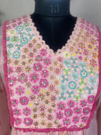 Aavya Blush Pink Mal Mal Cotton 3 Pcs Suit Set