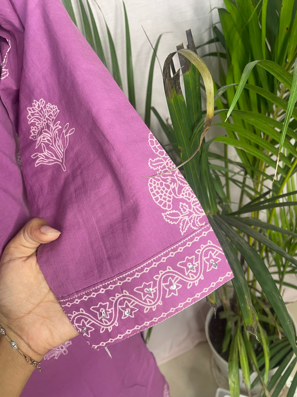 Vritti Mauve Pink Cotton 3 Pcs Suit Set