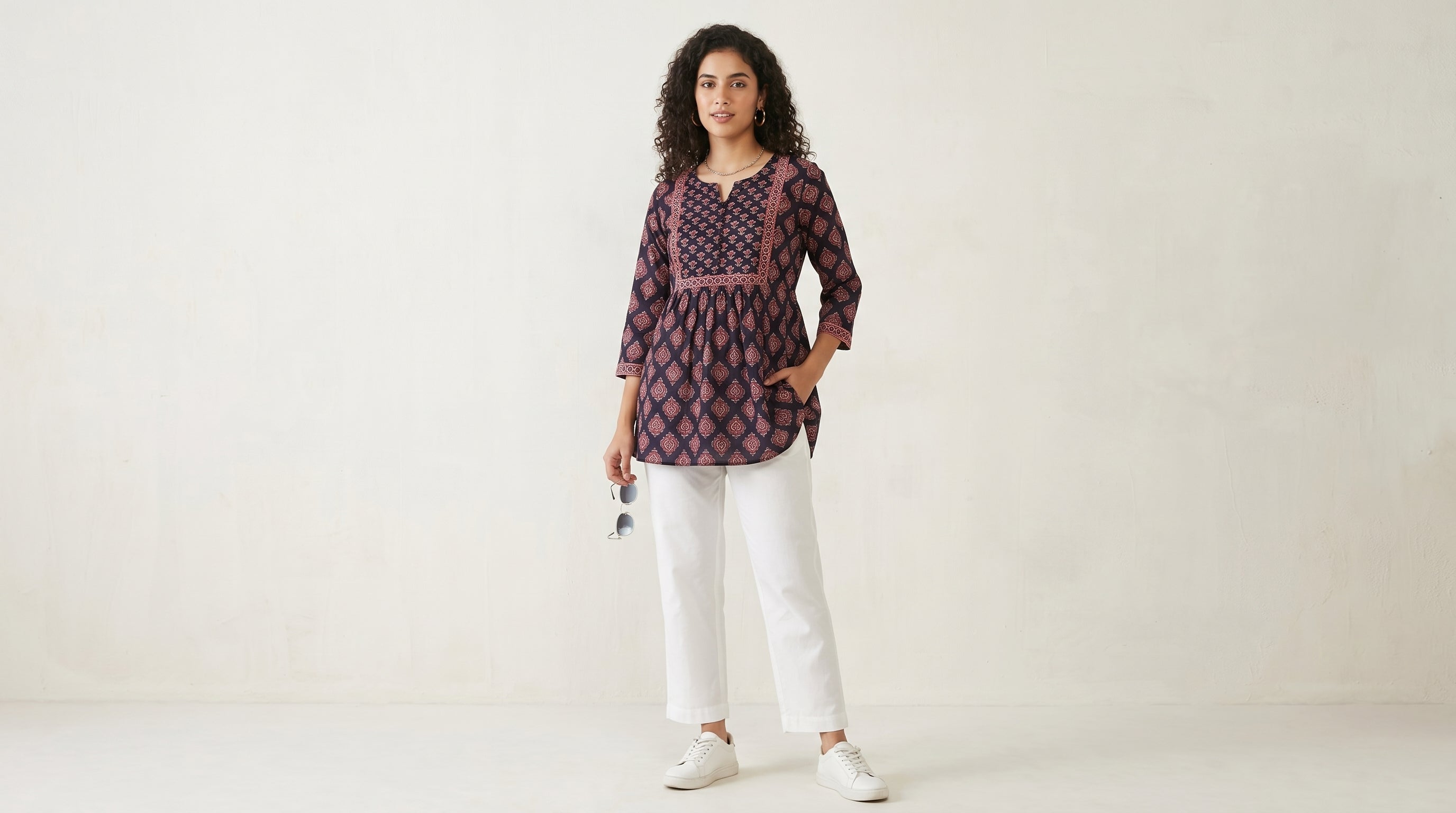 Midnight Paisley Short Kurti