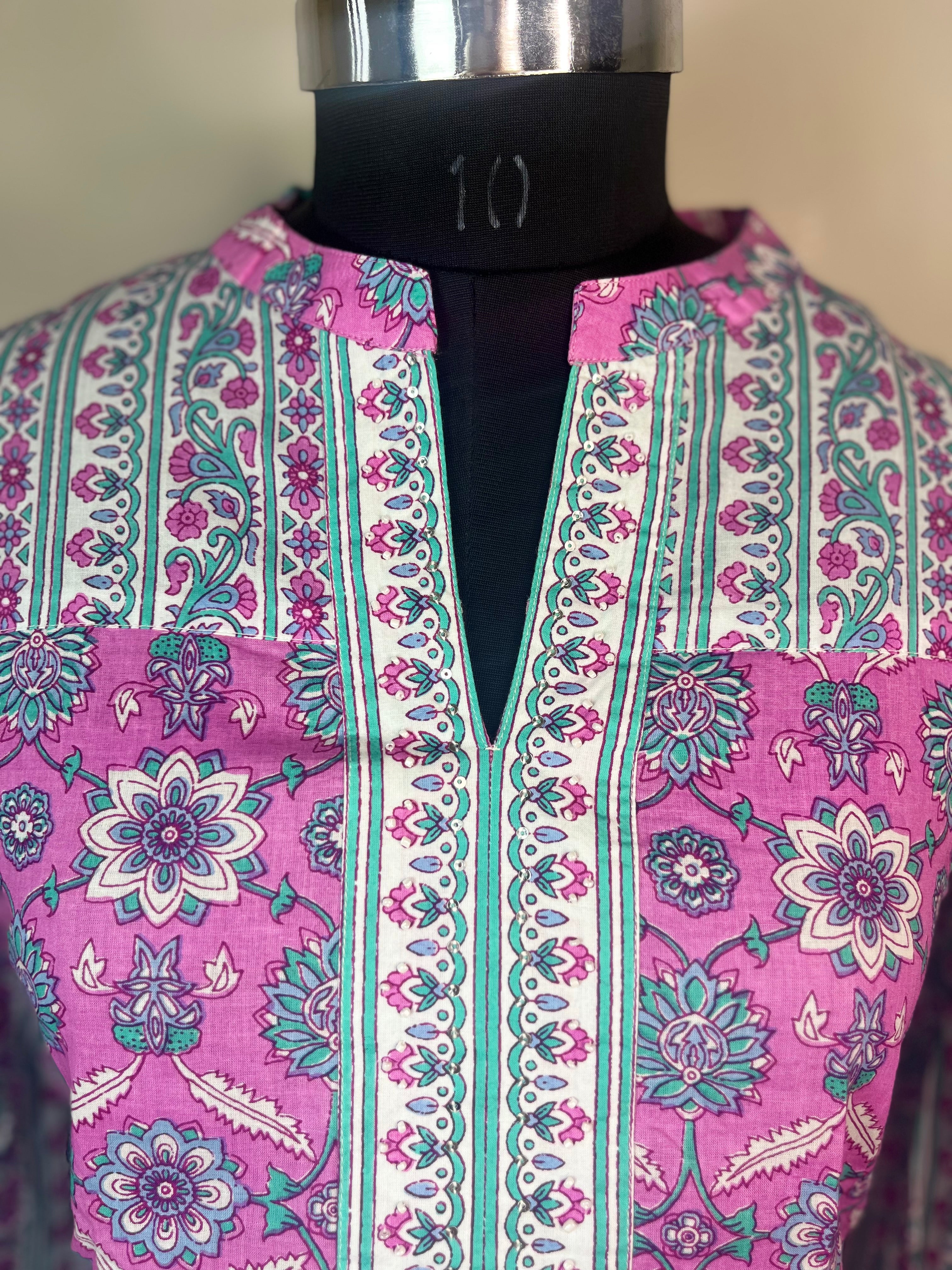 Blueberry Pink Short Kurti