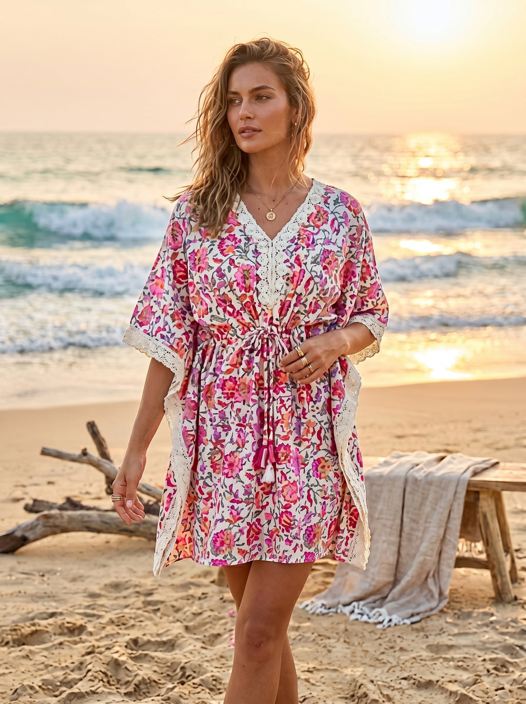 Blush Boho Kaftan Dress