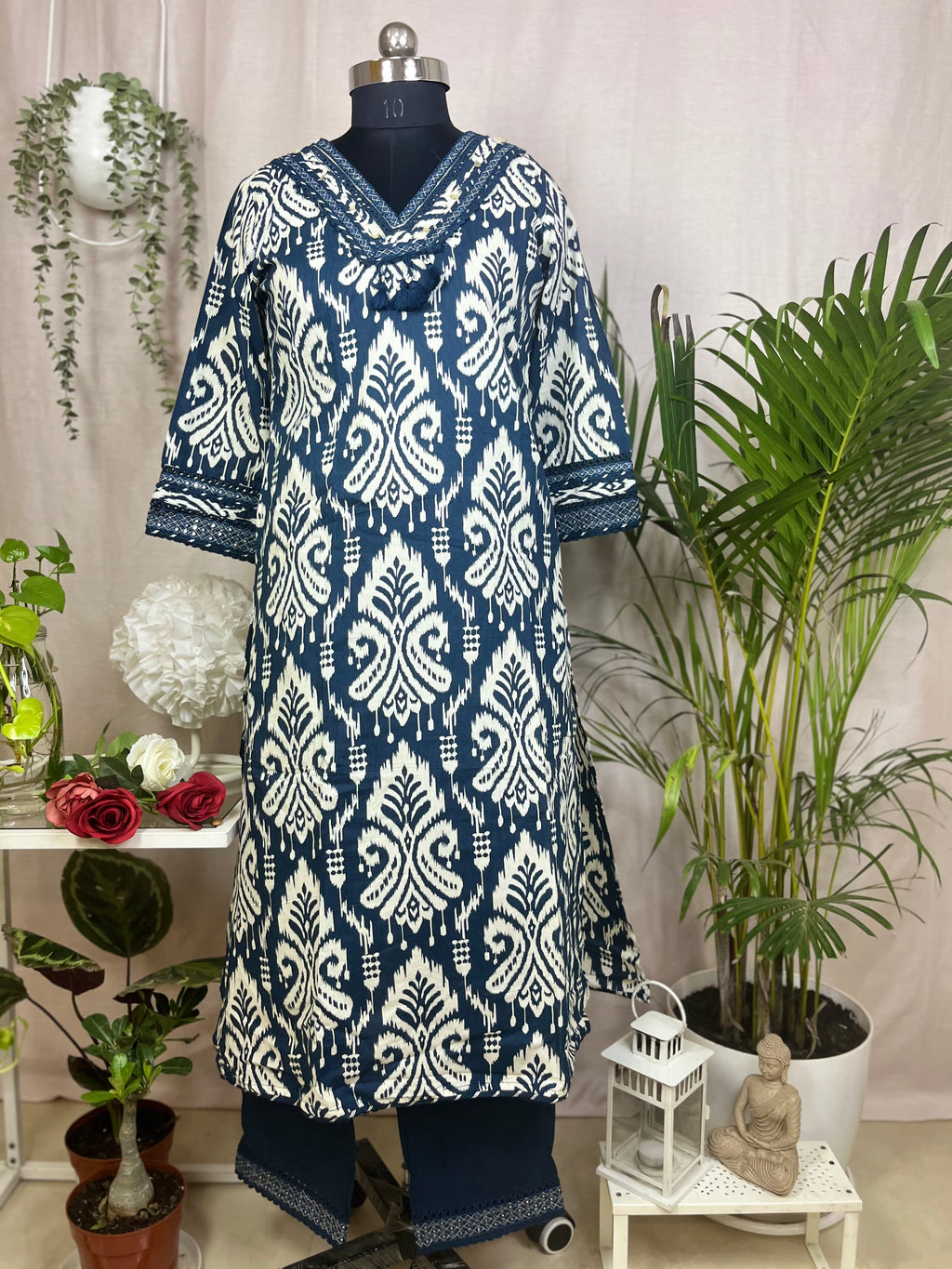 Kiara Indigo Cotton Suit Set