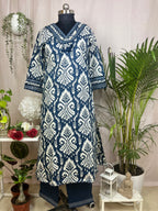Kiara Indigo Cotton Suit Set