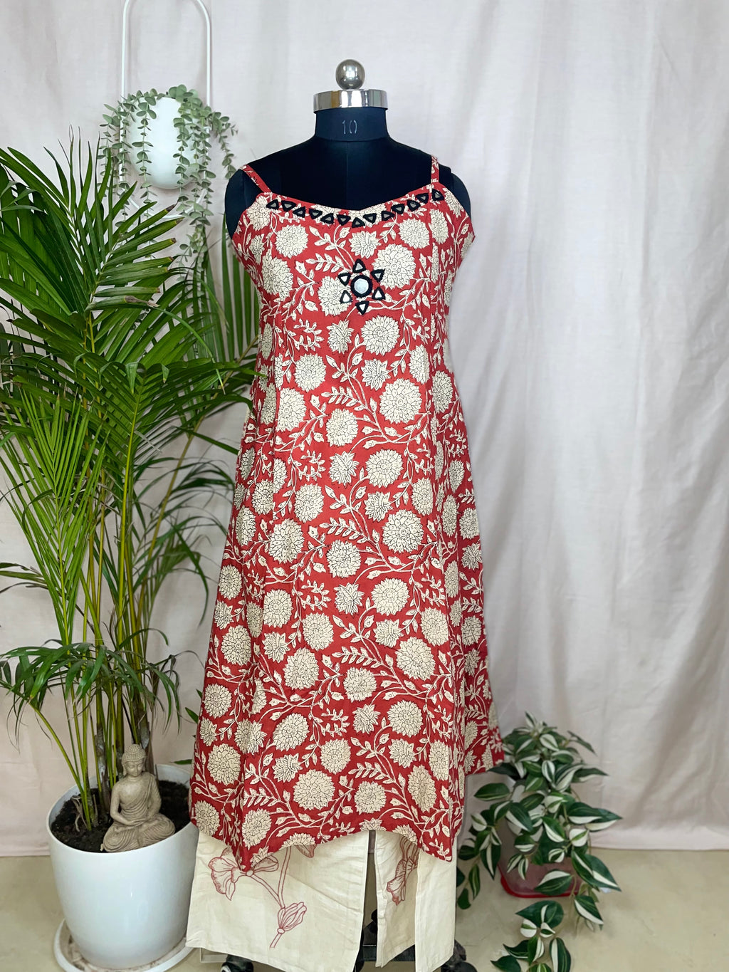 Kavya Rust Floral 2-Piece Spaghetti Set