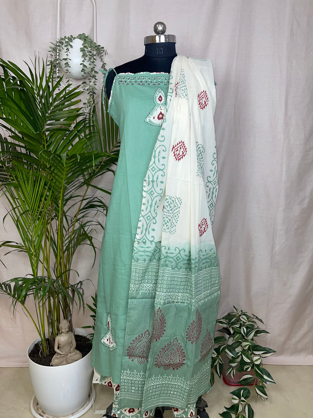 Mahi Mint 3-Piece Spaghetti Palazzo Set