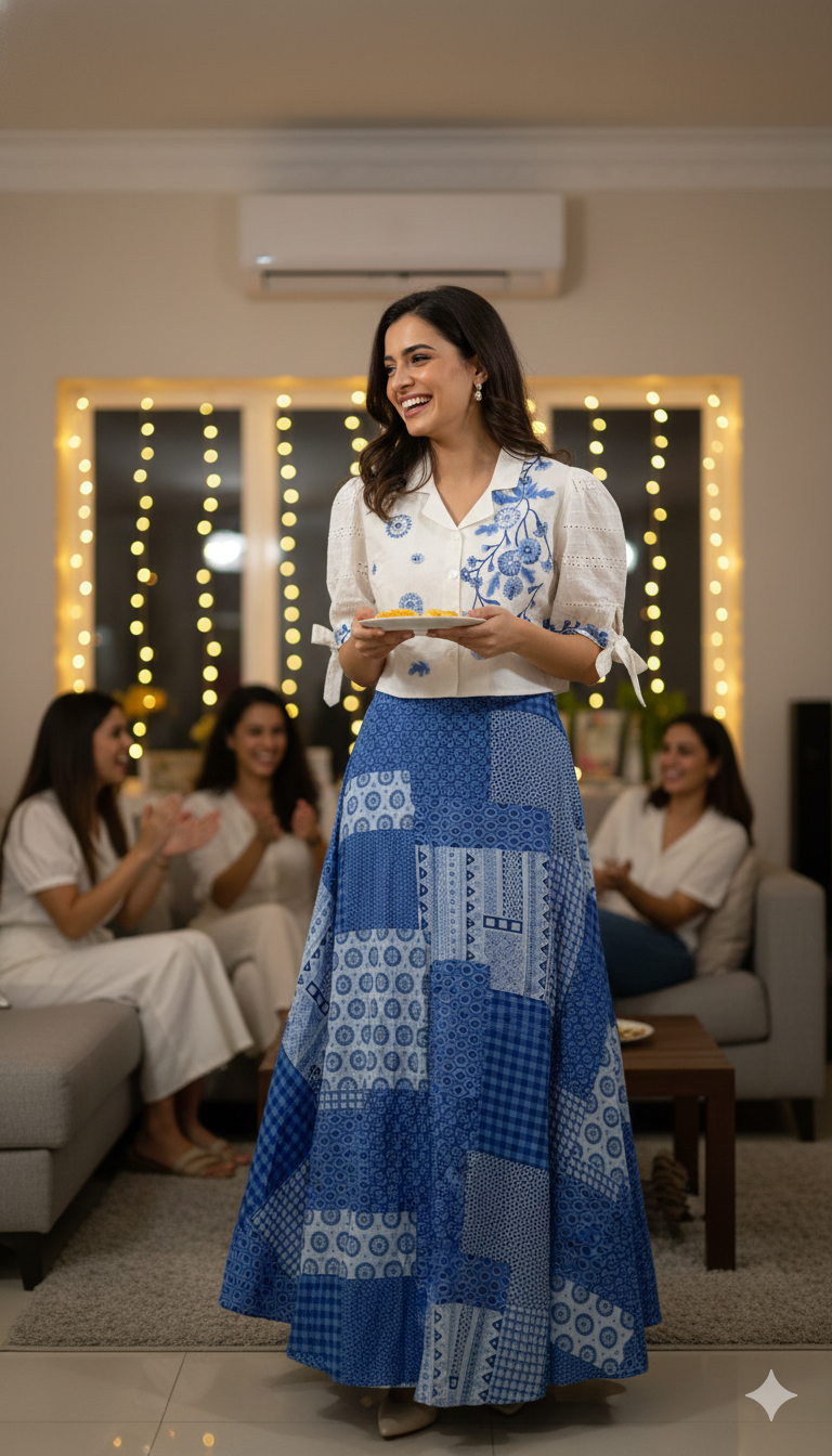 Indigo Edit Skirt Set