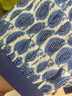 Blue Paisley Button Short top