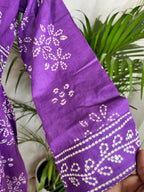 Saachi Purple Bandhani Cotton 3 Pcs Suit Set