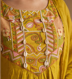 Hiral Mustard 3-Piece Spaghetti Dress Set