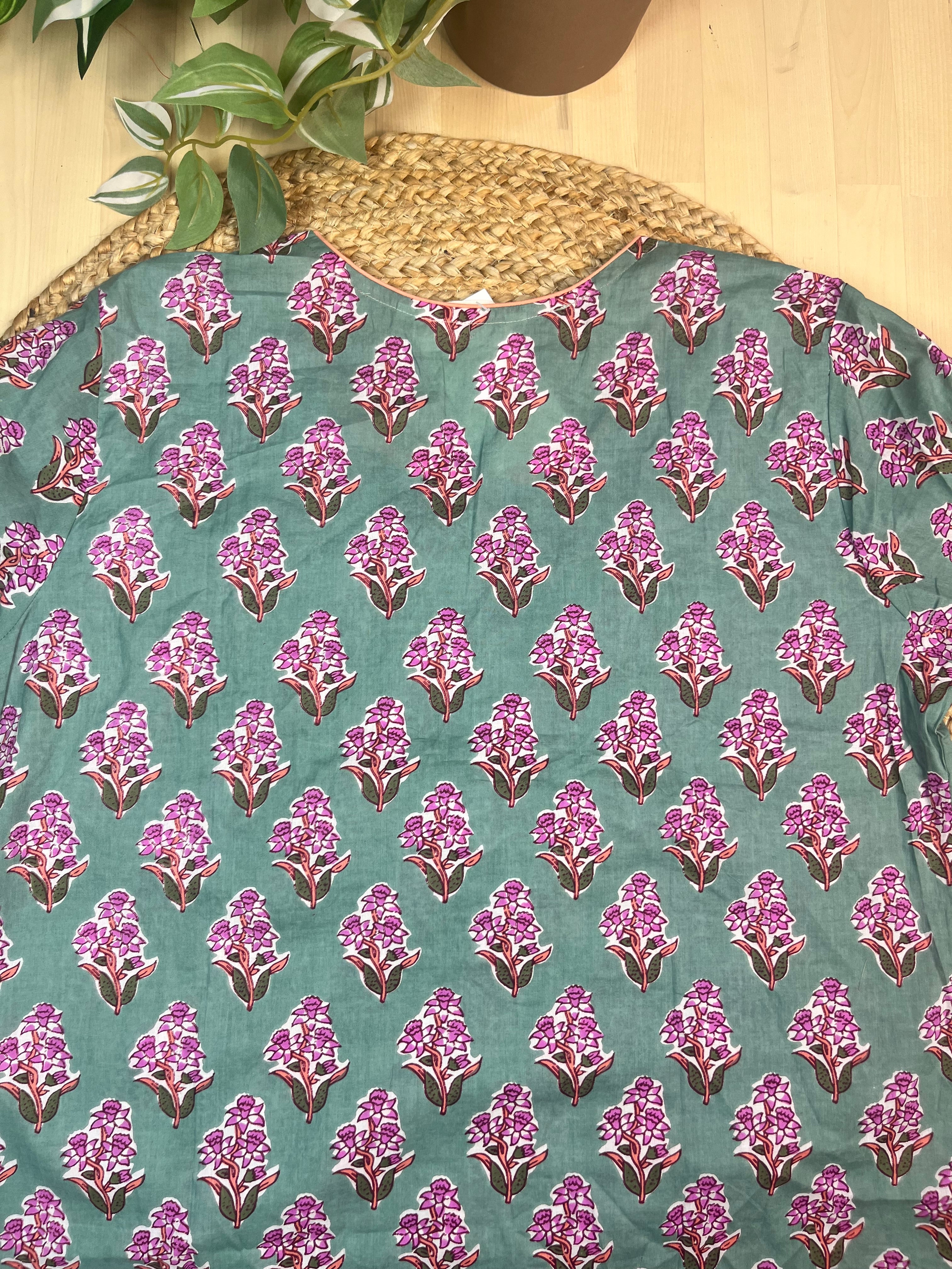 Mint Bloom Short Kurti