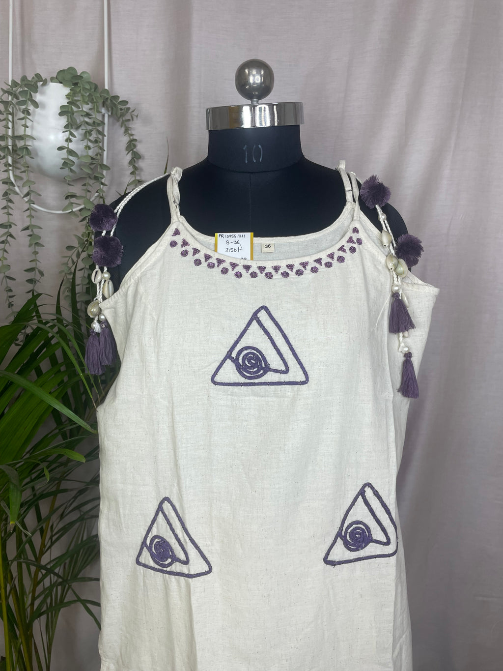 Urvi Ivory & Plum 3-Piece Spaghetti  Set