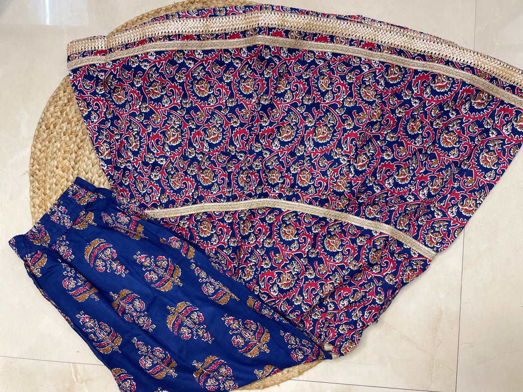 Riva Royal Blue Sharara 3 Pcs Suit Set