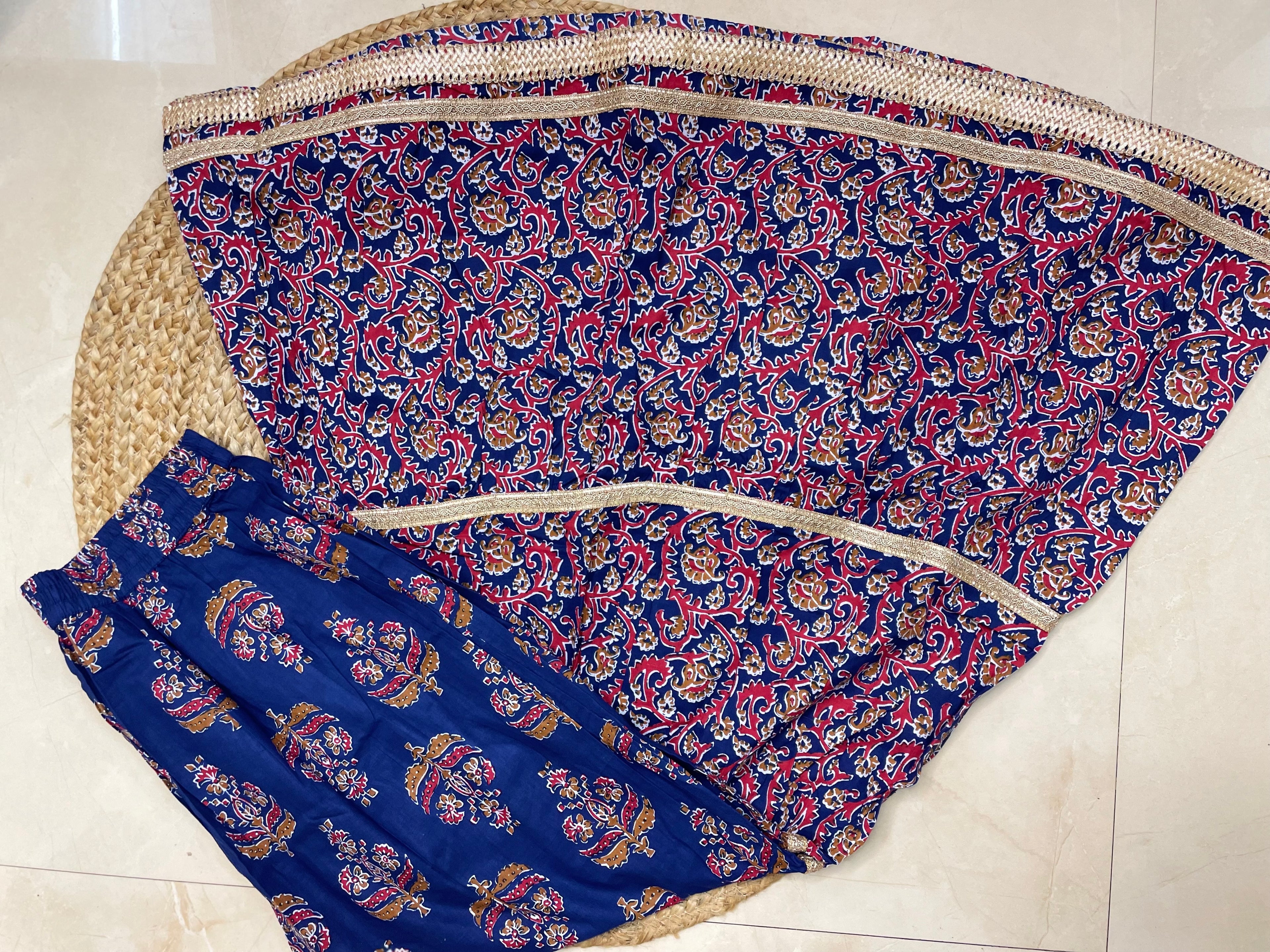 Riva Royal Blue Sharara 3 Pcs Suit Set