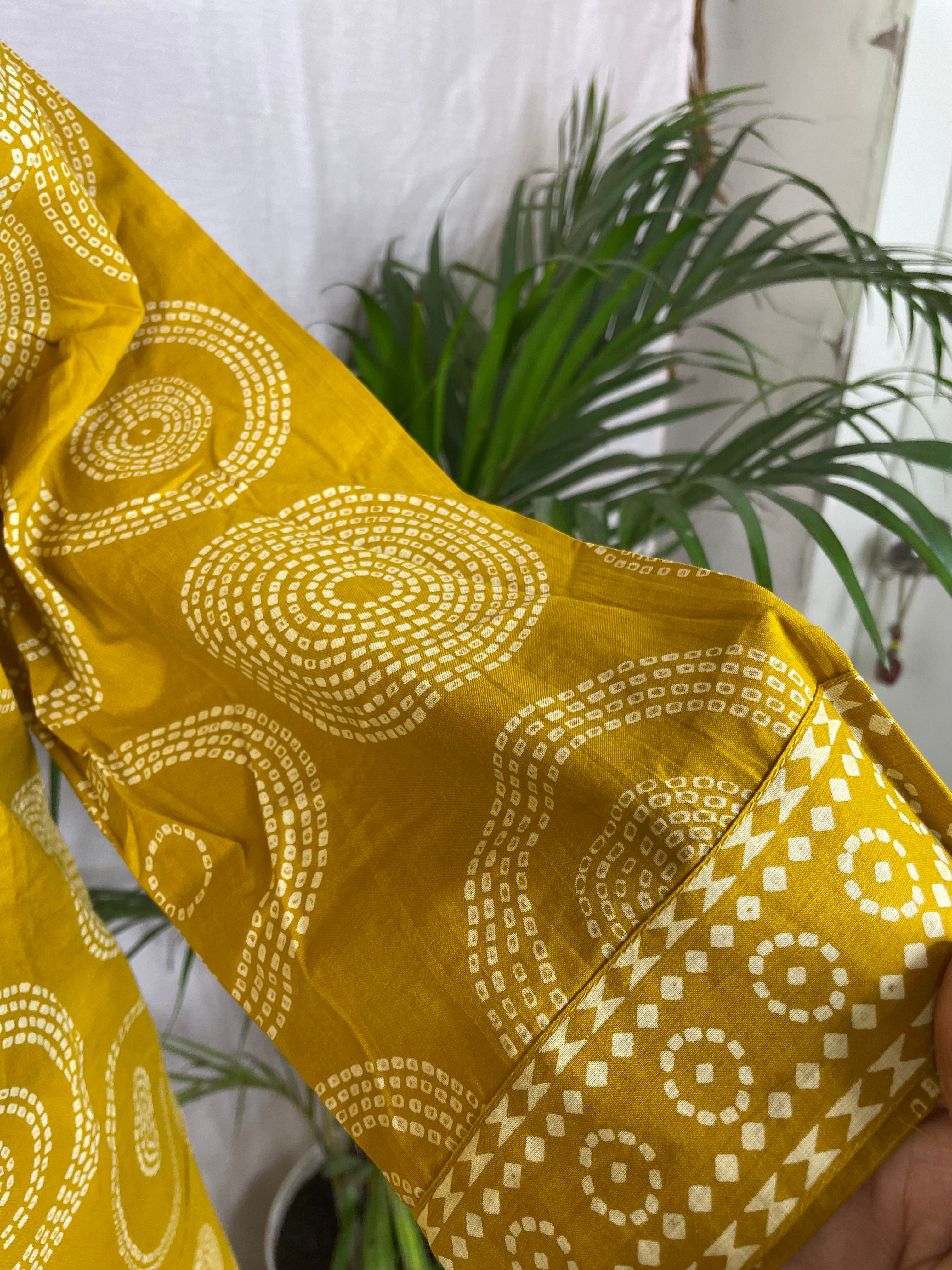 Mahi Mustard Circle Cotton 3 Pcs Suit Set