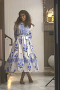 Blue Noor Hand Block Cotton Dress
